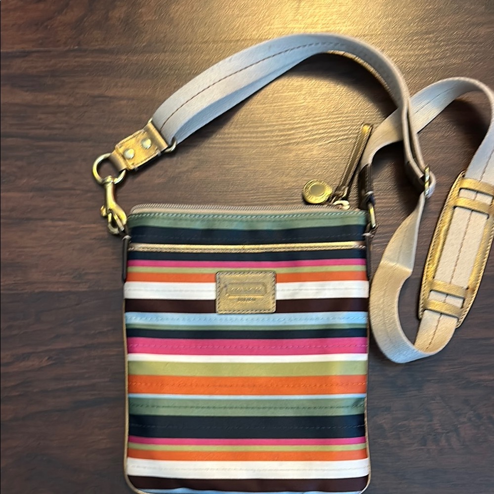 Coach Legacy Stripe Multicolor Striped Crossbody Bag